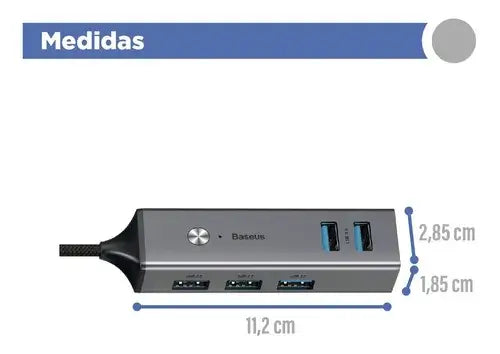 ADAPTADOR HUB USB CUBE 5 EN 1 BASEUS