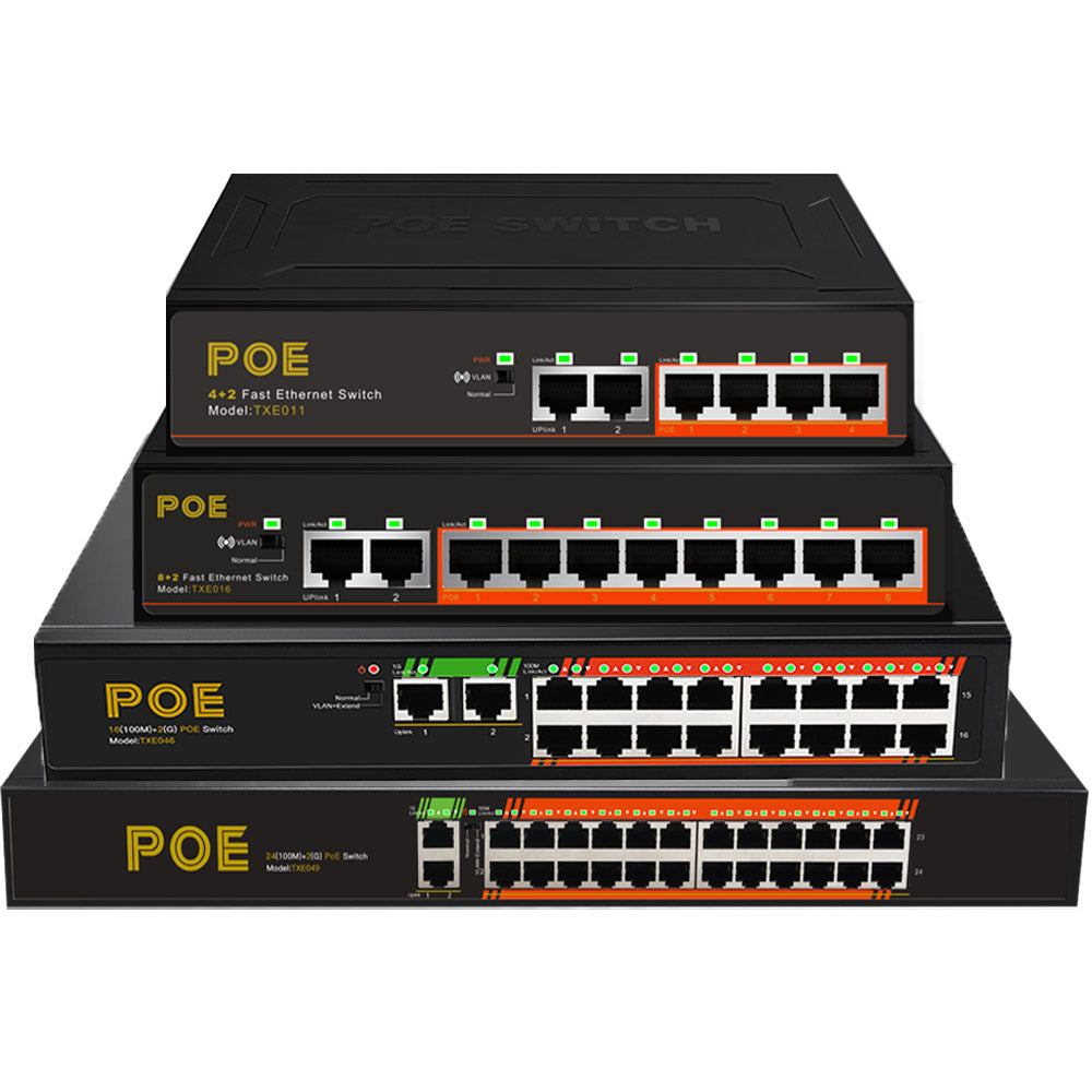 SWITCH POE 8 PUERTOS +2 PUERTOS RJ45 TXE016