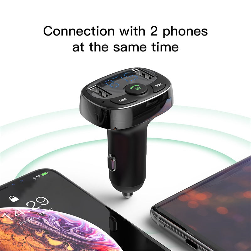 CARGADOR AUTO CON BLUETOOTH MP3 RADIO 3.4A T-TYPED BASEUS