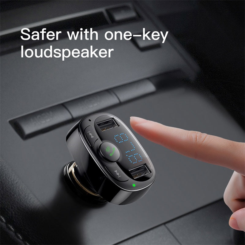 CARGADOR AUTO CON BLUETOOTH MP3 RADIO 3.4A T-TYPED BASEUS