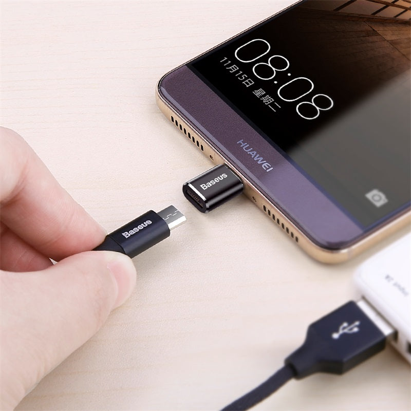 ADAPTADOR OTG MICRO HEMBRA A USB C MACHO 2.4A BASEUS