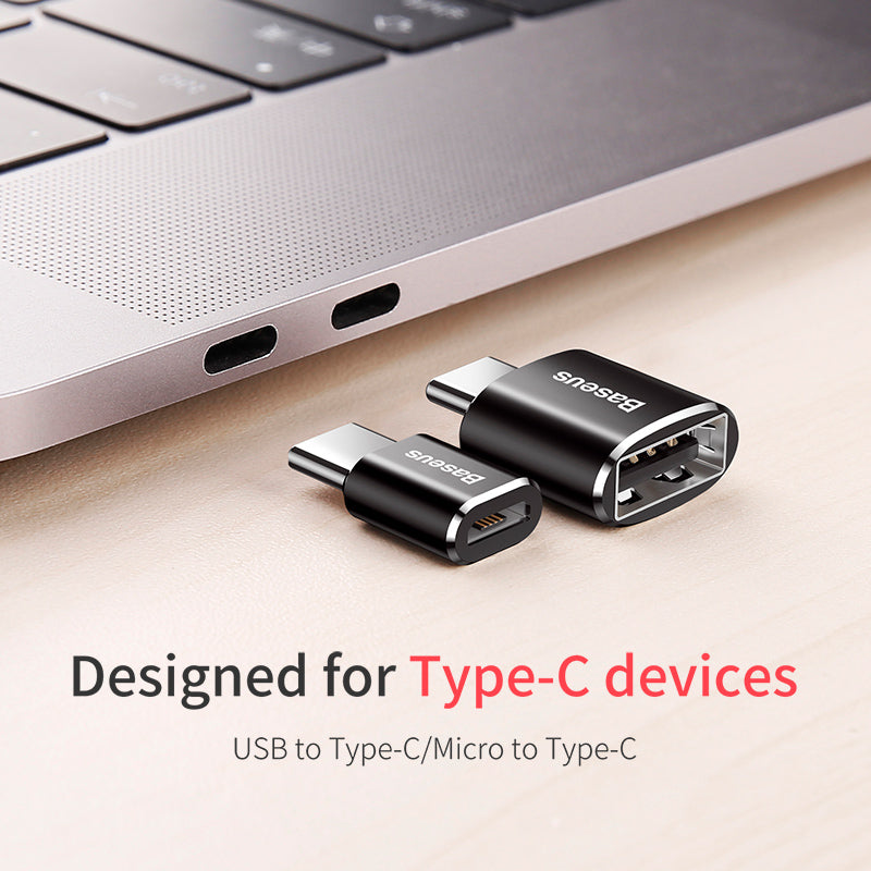 ADAPTADOR OTG MICRO HEMBRA A USB C MACHO 2.4A BASEUS