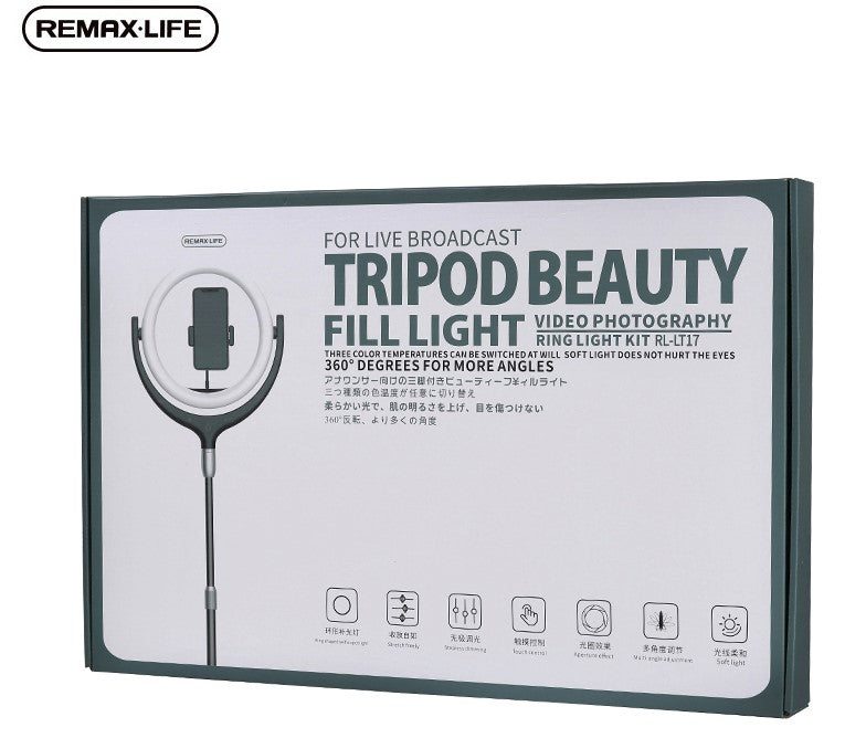 ARO LED PARA SELFIE 26CM NEGRO/BLANCO REMAX LIFE