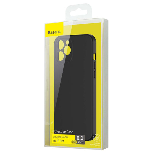 FUNDA DE SILICONA PARA IPHONE 12 PRO NEGRO BASEUS