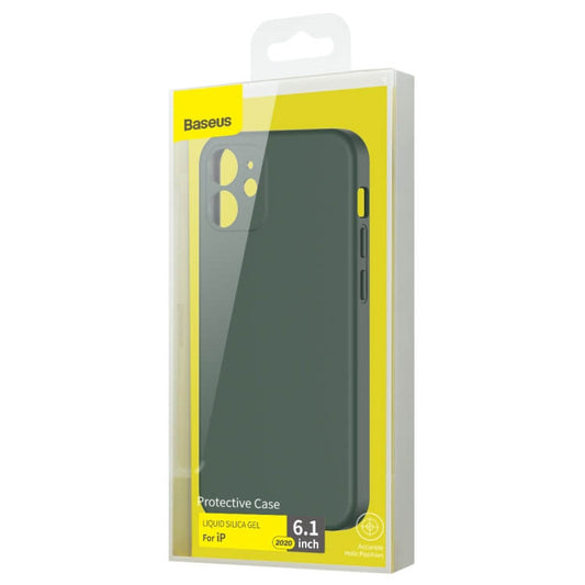 FUNDA DE SILICONA PARA IPHONE 12 VERDE BASEUS