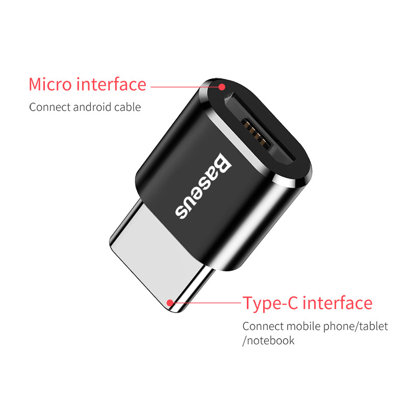 ADAPTADOR OTG MICRO HEMBRA A USB C MACHO 2.4A BASEUS