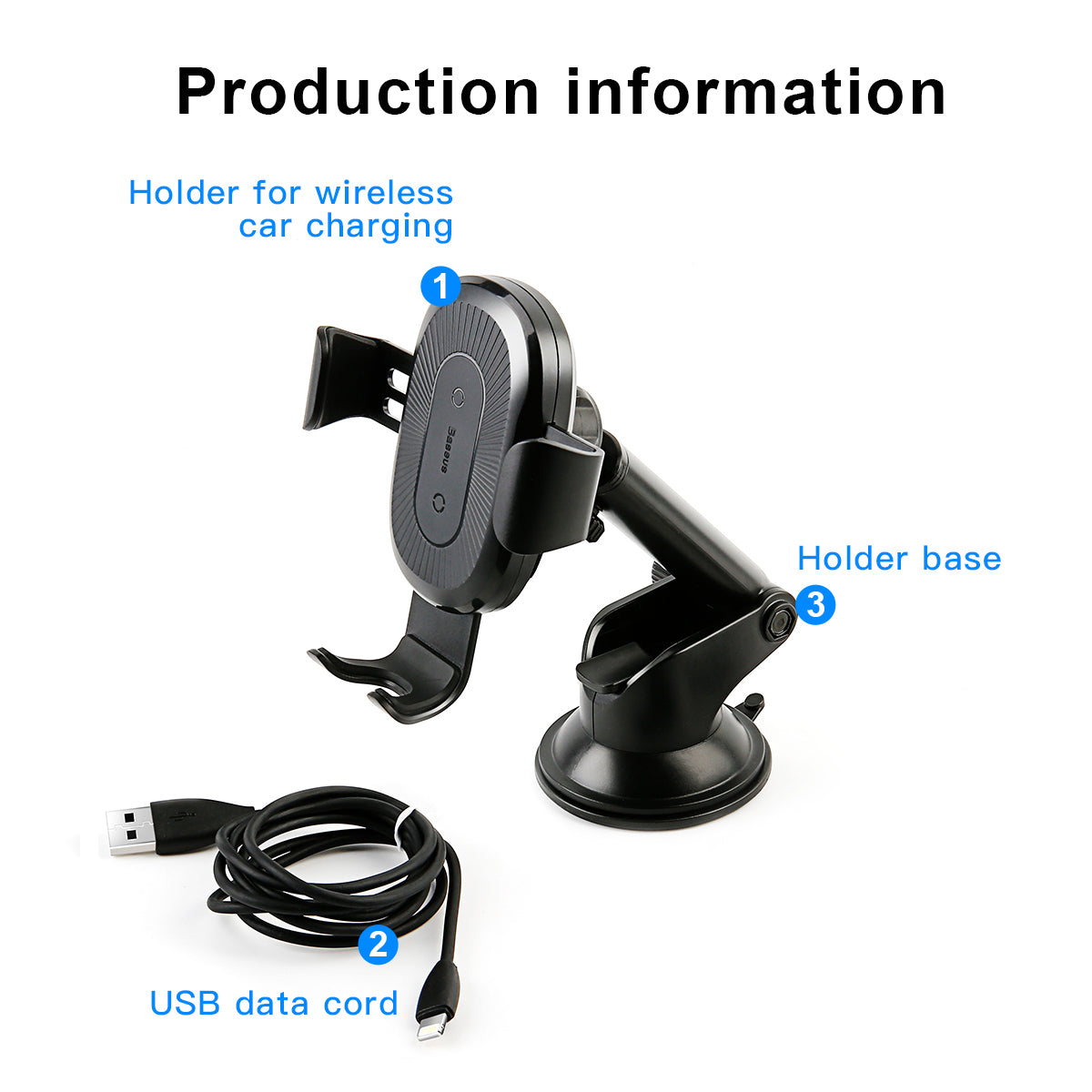 CARGADOR INALAMBRICO Y SOPORTE PARA AUTO 15W NEGRO GRAVITY CAR MONUT BASEUS