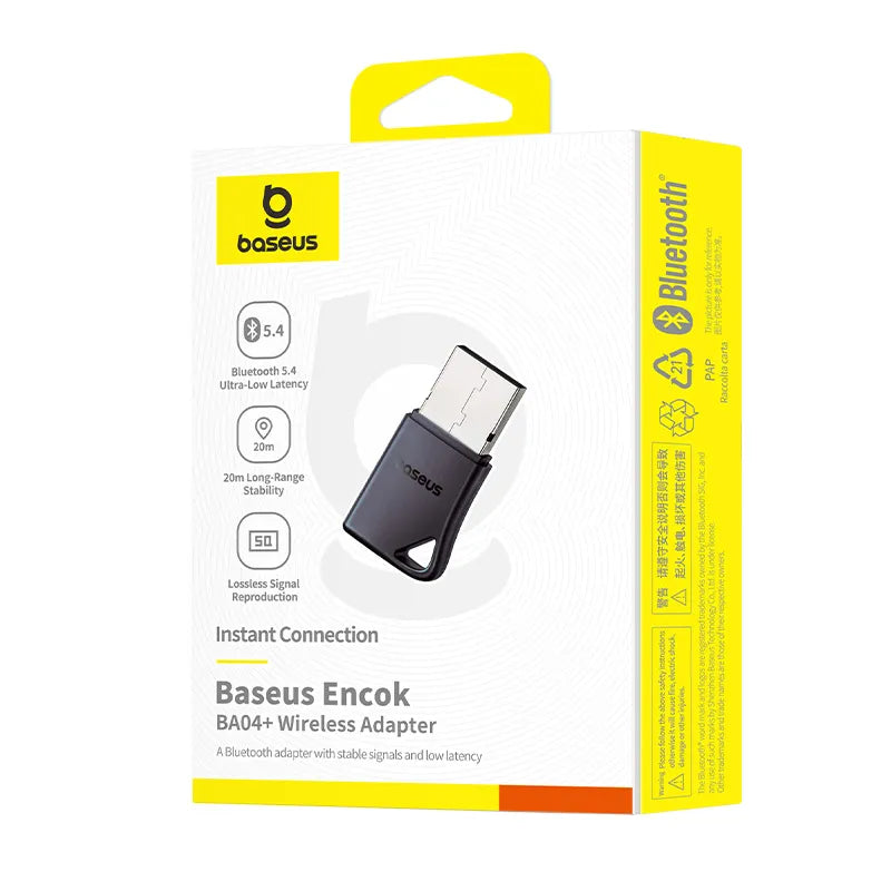 Adaptador Inalámbrico Bluetooth 5.4 Baseus, Alcance De 20 M
