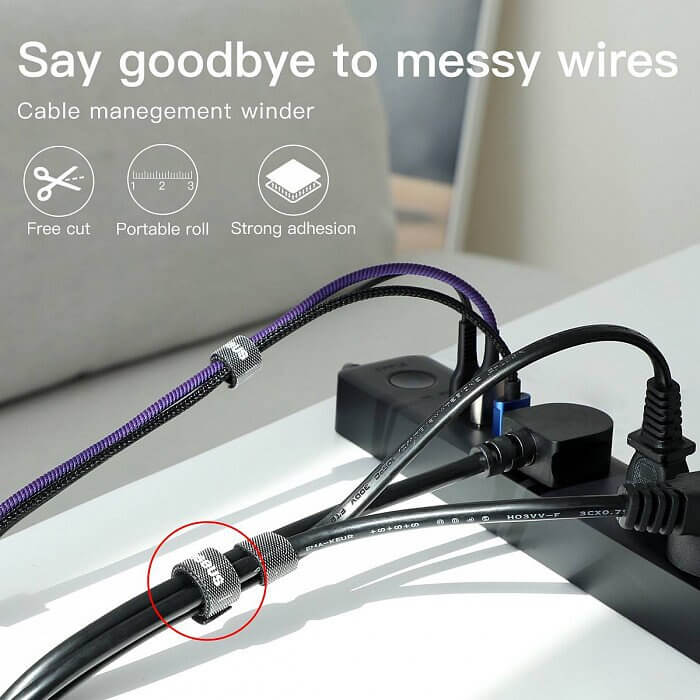 VELCRO ORGANIZADOR DE CABLES 1 METRO BASEUS