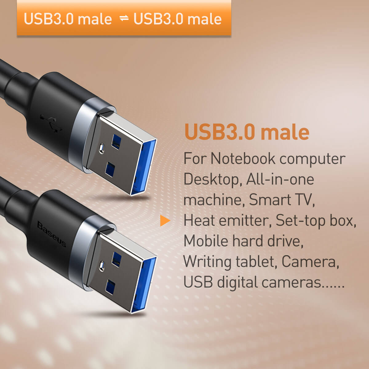 CABLE EXTENSOR USB 3.0 A USB 3.0 CAFULE BASEUS