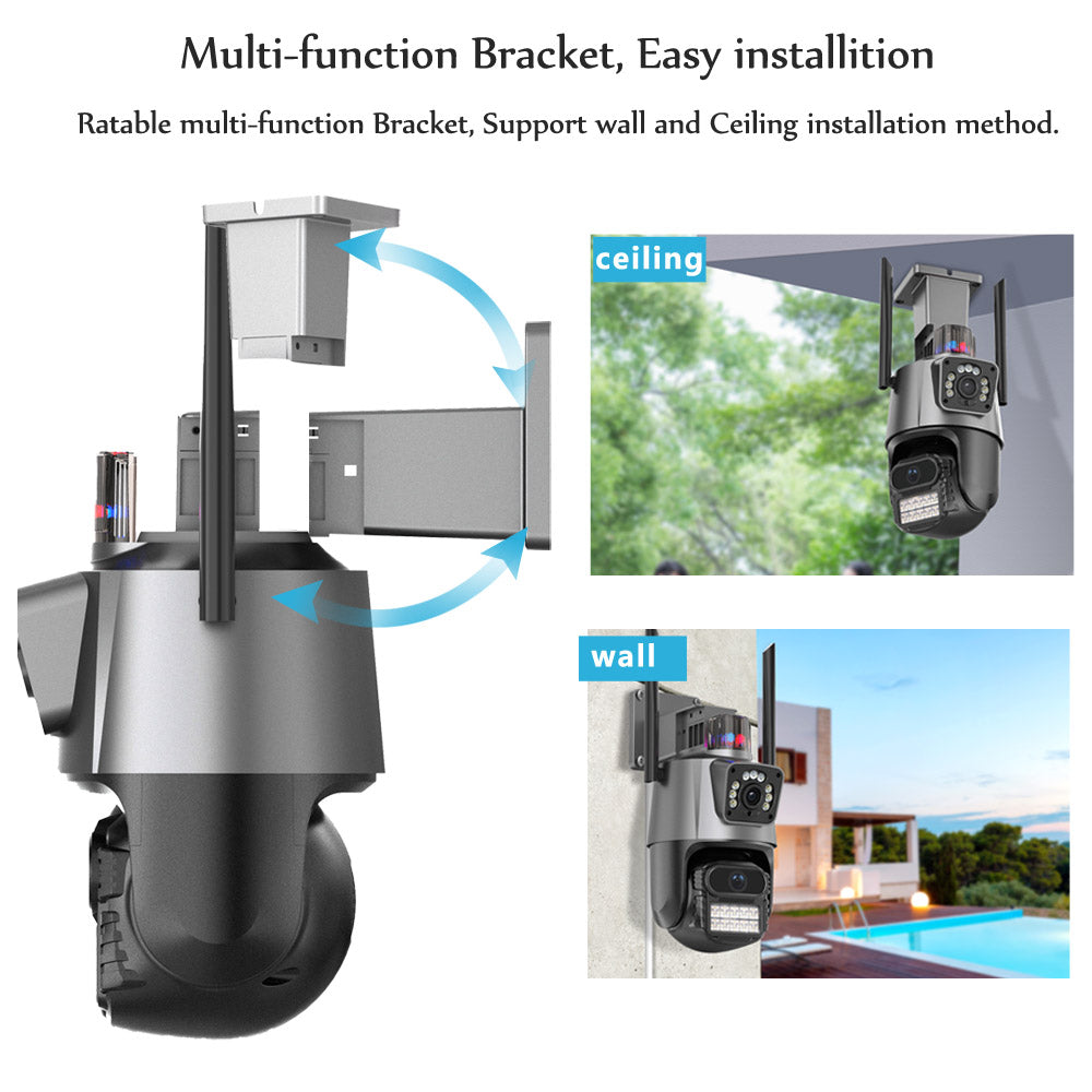 CAMARA PTZ INALAMBRICA EXTERIOR DOBLE LENTE 6MP FHD