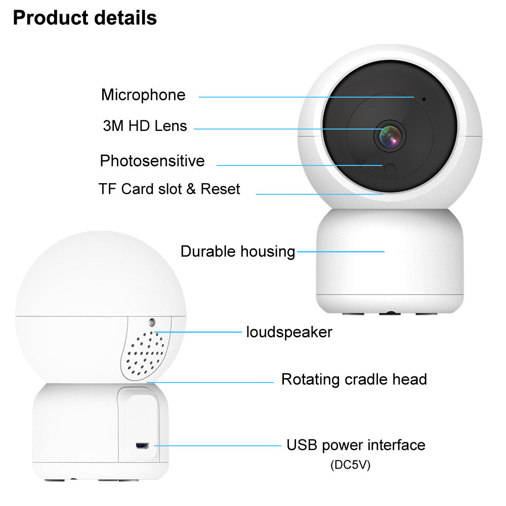 CAMARA DE SEGURIDAD ROBÓTICA ICSEE INTERIOR PARA MASCOTAS Y NIÑOS 3MP