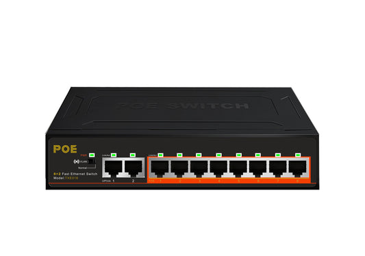 SWITCH POE 8 PUERTOS +2 PUERTOS RJ45 TXE016