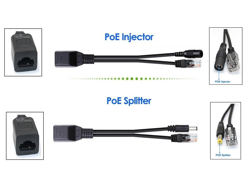PAR DE INYECTOR POE SPLITTER 12V 50M