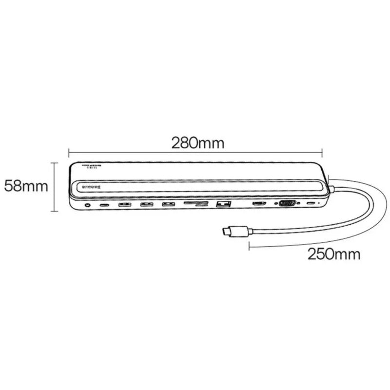 HUB ADAPTADOR BASEUS ELITEJOY GEN2 11 PUERTOS TIPO C
