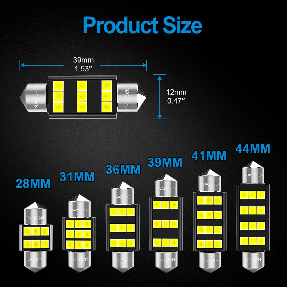 AMPOLLETA LUZ LED DE AUTO NAOEVO NORMAL-C5W (2 PCS)