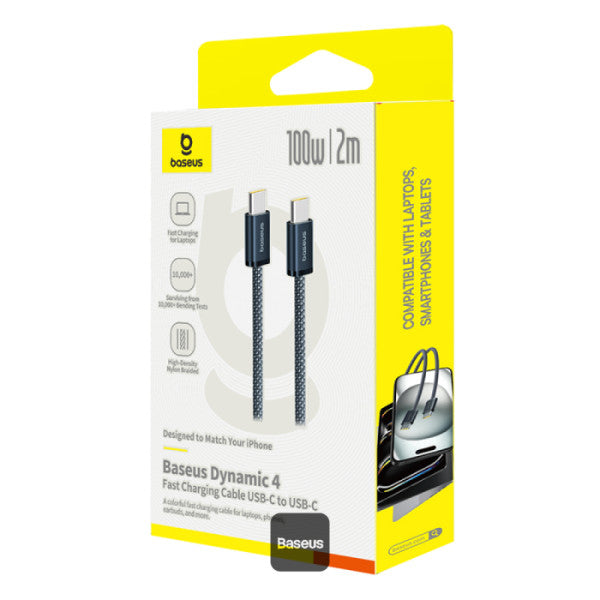 Cable Baseus Dynamic 4 Series Tipo-c A Tipo-c, 100 W, 2m