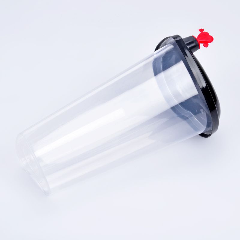 VASOS BUBBLE TEA PP EN FORMA CORAZON REUTILIZABLE 500UND